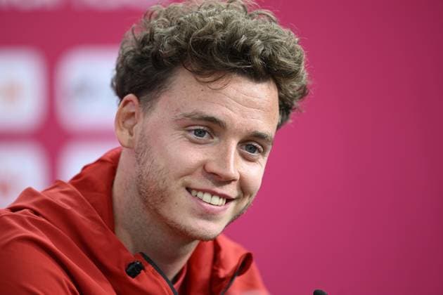 Belgian national football team - FIFA World Cup, WM, Weltmeisterschaft, Fussball 2026 - media activities 03 07 2026 RENTON, UNITED STATES OF AMERICA - JULY 03 : De Cuyper Maxim defender of Belgium talking to the press during a press conference, PK, Pressekonferenz of the Belgian national football team during the FIFA World Cup 2026 on July 3, 2026 in Renton, United States of America, 03 07 2026 Renton United States of America  Copyright: xNicoxVereeckenx