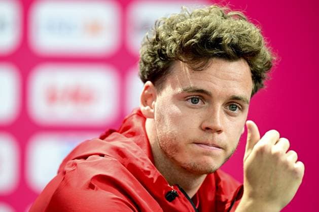 Belgium s Maxim De Cuyper pictured during a press moment of Belgian national soccer team Red Devils, on Friday 03 July 2026 in their base camp, home of the Seattle Sounders, Renton, Seattle, USA. The Rode Duivels - Diables Rouges qualified for the knockout stage of the 2026 FIFA World Cup, WM, Weltmeisterschaft, Fussball where they ll meet USA in the round of 16 on July 7th. DIRKxWAEM  x180284606x