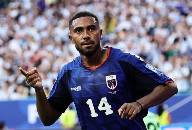 FIFA World Cup, WM, Weltmeisterschaft, Fussball 2026 - Round of 32 - Argentina vs Cape Verde Deroy Duarte of Cape Verde celebrates after scoring the 1-1 during the FIFA World Cup 2026 Round of 32 match Argentina against Cape Verde, in Miami, USA, 03 July 2026. MIAMI United States  Copyright: xRONALDxWITTEKx