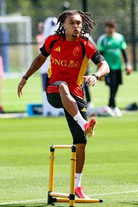 Belgium s Diego Da Silva Moreira pictured during a training session of Belgian national soccer team Red Devils, on Friday 03 July 2026 in their base camp, home of the Seattle Sounders, Renton, Seattle, USA. The Rode Duivels - Diables Rouges qualified for the knockout stage of the 2026 FIFA World Cup, WM, Weltmeisterschaft, Fussball where they ll meet USA in the round of 16 on July 7th. BRUNOxFAHY  x180295659x