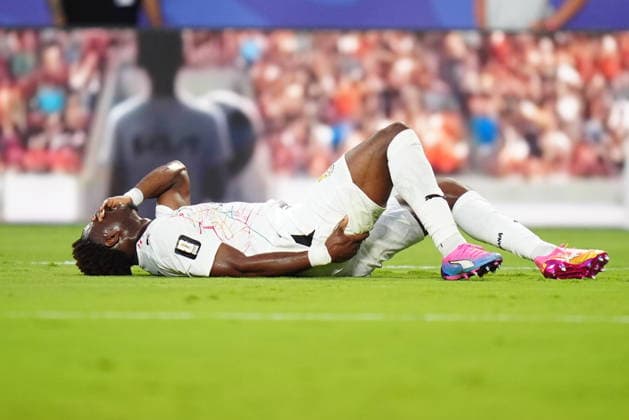 Colombia v Ghana - FIFA World Cup, WM, Weltmeisterschaft, Fussball 2026 - Round of 32 KANSAS CITY, UNITED STATES - JULY 3: Marvin Senaya (26) of Ghana gets injured during the 2026 FIFA World Cup Round of 32 match between Colombia and Ghana at Arrowhead Stadium (Kansas City Stadium) in Kansas City, Missouri, United States on July 3, 2026. Hakan Akgun Anadolu Missouri United States. Editorial use only. Please get in touch for any other usage.  Copyright: x2026xAnadoluxHakanxAkgunx