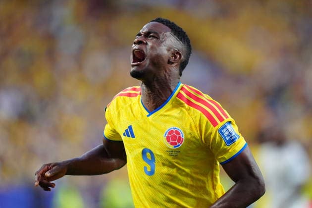 Colombia v Ghana - FIFA World Cup, WM, Weltmeisterschaft, Fussball 2026 - Round of 32 KANSAS CITY, UNITED STATES - JULY 3: Jhon Cordoba (9) of Colombia reacts during the 2026 FIFA World Cup Round of 32 match between Colombia and Ghana at Arrowhead Stadium (Kansas City Stadium) in Kansas City, Missouri, United States on July 3, 2026. Hakan Akgun Anadolu Missouri United States. Editorial use only. Please get in touch for any other usage.  Copyright: x2026xAnadoluxHakanxAkgunx