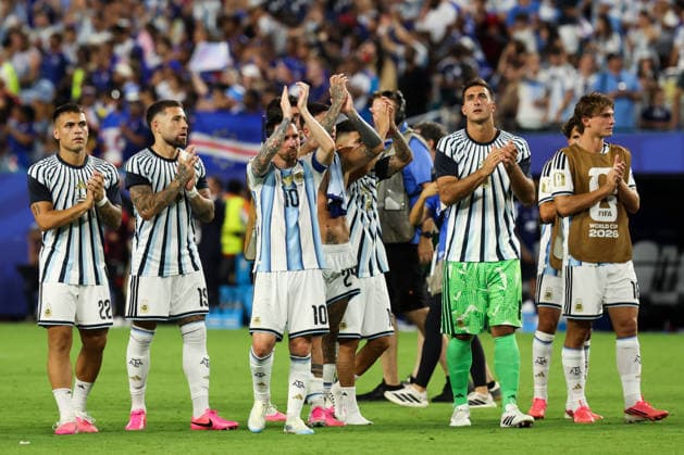 MIAMI GARDENS, FLORIDA - JULY 03: Lionel Messi 10 of Argentina reacts during the FIFA World Cup, WM, Weltmeisterschaft, Fussball 2026 Round of 32 match between Argentina and Cabo Verde at Miami Stadium on July 3, 2026 in Miami Gardens, Florida.  Copyright: xWuxZhizhaox 111652149515