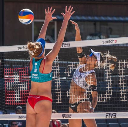 July 4, 2026, Gstaad, Bern, Switzerland: Gstaad Switzerland, 07 04 2026: LEONA KERMEN of Switzerland against to KELLY CHENG of USA during Swatch Beach Pro Gstaad 2026, Swatch Beach Pro Gstaad 2026 took place in the famous ski resort and which organizes events like the EFG Swiss Open Gstaad ATP, Tennis Herren 250 and the Polo Gold Club Gstaad 2024 and took place at Roy Emerson Arena in Gstaad. Gstaad Switzerland - ZUMAd206 20260704_zip_d206_006 Copyright: xEricxDubostx