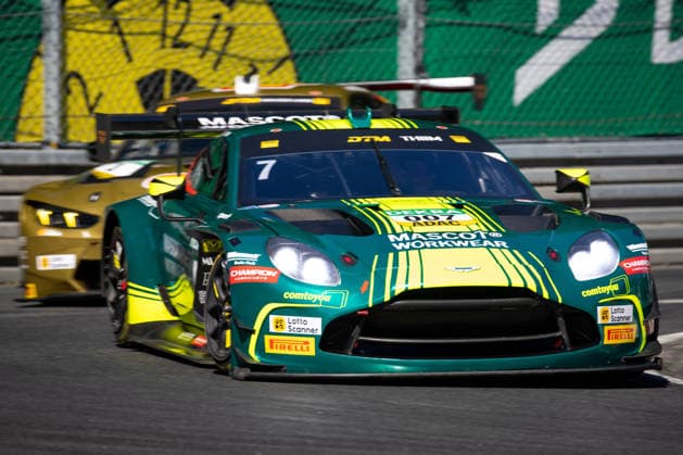 04.07.2026 - Motorsport - Rennwochenende Norisring Nürnberg 2026 - Internationales ADAC Norisring Speedweekend - DCDE - xdcxdex - DTM - Nicki Thiim (Comtoyou Racing, Aston Martin) vor Kelvin van der Linde (Schubert Motorsport, BMW) *** July 4, 2026 Motorsport Race Weekend at the Norisring, Nuremberg 2026 International ADAC Norisring Speed Weekend DCDE xdcxdex DTM Nicki Thiim (Comtoyou Racing, Aston Martin) ahead of Kelvin van der Linde (Schubert Motorsport, BMW)