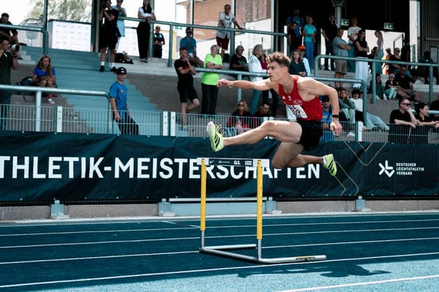 Fischer-Breiholz Owe (Koenigsteiner LV, 509, 400m Huerden Maenner), GER, Leichtathletik, Athletics, Deutsche Meisterschaften U18 U23, Wattenscheid, 04.07.2026, GER, Leichtathletik, Athletics, Deutsche Meisterschaften U18 U23, Wattenscheid, 04.07.2026 Wattenscheid *** Fischer Breiholz Owe Koenigsteiner LV, 509, Men s 400m Hurdles, GER, Track and Field, Athletics, German U18 and U23 Championships, Wattenscheid, July 4, 2026, GER, Track and Field, Athletics, German U18 and U23 Championships, Wattenscheid, July 4, 2026, Wattenscheid Copyright: xStefanxMayerx EP_SMR