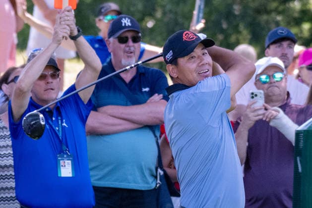 Ashun Wu (CHN). xettx, Deutschland, Muenchen, 04.07.2026, Golf, 37. BMW International Open, 2026, Round 3, DP World Tour, Golfclub Muenchen Eichenried *** Ashun Wu CHN xettx, Germany, Munich, July 4, 2026, Golf, 37th BMW International Open, 2026, Round 3, DP World Tour, Golfclub München Eichenried