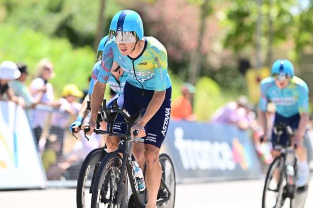 Tour de France 2026 Stage 1 BARCELONA, SPAIN - JULY 04 : Riders of Team XDS Astana before the start of the race during stage 1 of the 113rd edition of Tour de France an UCI World Tour 2.UWT Team Time Trial stage for Men Elite of 19 km with start in Barcelona and finish in Barcelona on July 4, 2026 in Barcelona, Spain, 04 07 2026 Barcelona Spain  Copyright: xPeterxDexVoechtx