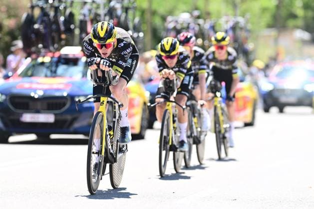 Tour de France 2026 Stage 1 BARCELONA, SPAIN - JULY 04 : Jorgenson Matteo (USA) of Team Visma Lease a Bike before the start of the race during stage 1 of the 113rd edition of Tour de France an UCI World Tour 2.UWT Team Time Trial stage for Men Elite of 19 km with start in Barcelona and finish in Barcelona on July 4, 2026 in Barcelona, Spain, 04 07 2026 Barcelona Spain  Copyright: xPeterxDexVoechtx