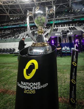 2026 Nations Championship Southern Hemisphere Series, One New Zealand Stadium, Christchurch, New Zealand 4 7 2026 New Zealand All Blacks vs France A view of the Nations Championship 2026 cup ahead of the game A view of the Nations Championship 2026 cup ahead of the game 4 7 2026  Copyright: xx BS129403