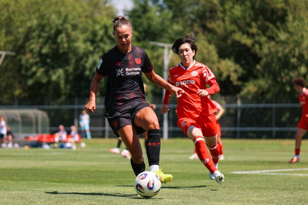 Testspiel: Bayer 04 Leverkusen - 1. FSV Mainz 05; 04.07.2026 Maja Sternad (Bayer 04 Leverkusen, 23) am Ball Testspiel: Bayer 04 Leverkusen - 1. FSV Mainz 05; Köln, Leistubgszentrum Kurtekotten ;04.07.2026 *** Friendly Match: Bayer 04 Leverkusen 1, FSV Mainz 05, July 4, 2026, Maja Sternad, Bayer 04 Leverkusen, 23 on the ball Friendly Match: Bayer 04 Leverkusen 1 FSV Mainz 05 Cologne, Kurtekotten Training Center April 7, 2026 Copyright: xBEAUTIFULxSPORTS Freisenx