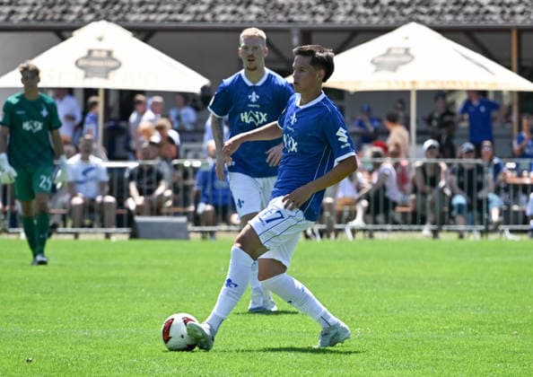 04.07.2026, xsltx, Fussball Testspiel, SG Arheilgen - SV Darmstadt 98 v.l. Kai Klefisch (SV Darmstadt 98) (DFL DFB REGULATIONS PROHIBIT ANY USE OF PHOTOGRAPHS as IMAGE SEQUENCES and or QUASI-VIDEO) *** July 4, 2026, xsltx, soccer friendly match, SG Arheilgen vs. SV Darmstadt 98, Kai Klefisch, SV Darmstadt 98. DFL and DFB regulations prohibit any use of photographs as image sequences and or quasi-video.