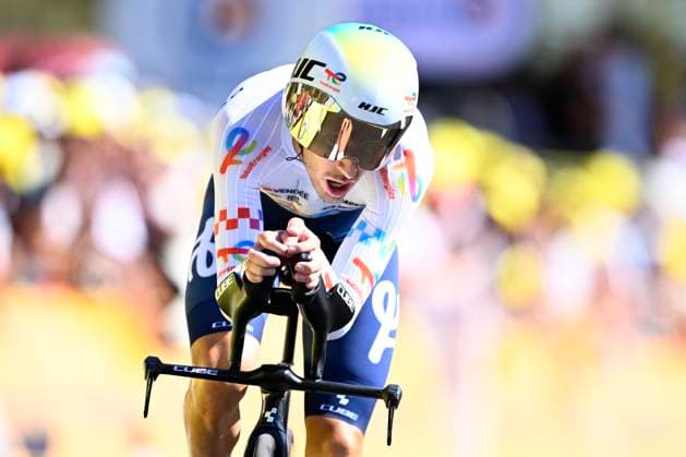 Tour de France 2026 Stage 1 BARCELONA, SPAIN - JULY 04 : Jegat Jordan (FRA) of TotalEnergies in action during stage 1 of the 113rd edition of Tour de France an UCI World Tour 2.UWT Team Time Trial stage for Men Elite of 19 km with start in Barcelona and finish in Barcelona on July 4, 2026 in Barcelona, Spain, 04 07 2026 Barcelona Spain  Copyright: xTomasxSiskx