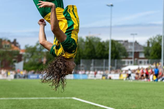 DEN HAAG, 4 7-2026, Terrein Laakkwartier, Season 2026 2027, Dutch Eredivisie Football, Preseason friendly match between Laakkwartier and ADO Den Haag, Picture shows ADO Den Haag player Dani van Loenen Laakkwartier - ADO Den Haag (friendly)  x204838814x Copyright: