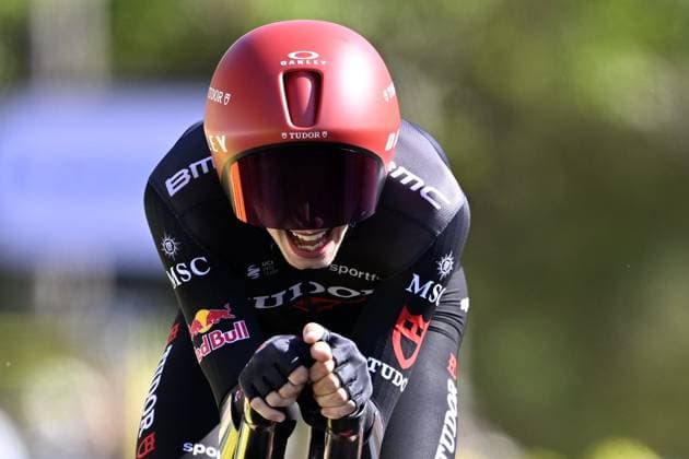 Tour de France 2026 Stage 1 BARCELONA, SPAIN - JULY 04 : Storer Michael (AUS) of Tudor Pro Cycling Team in action during stage 1 of the 113rd edition of Tour de France an UCI World Tour 2.UWT Team Time Trial stage for Men Elite of 19 km with start in Barcelona and finish in Barcelona on July 4, 2026 in Barcelona, Spain, 04 07 2026 Barcelona Spain  Copyright: xTomasxSiskx