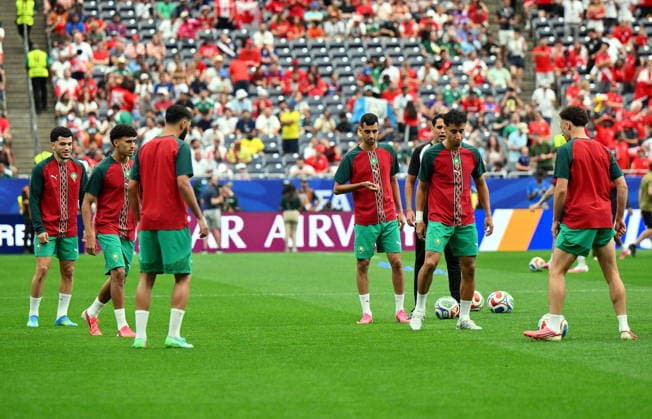 FIFA World Cup, WM, Weltmeisterschaft, Fussball 2026 - Round of 16 - Canada vs Morocco Players of Morocco warm up ahead of the FIFA World Cup 2026 Round of 16 match Canada against Morocco, in Houston, USA, 04 July 2026. HOUSTON United States  Copyright: xSAMxWASSONx