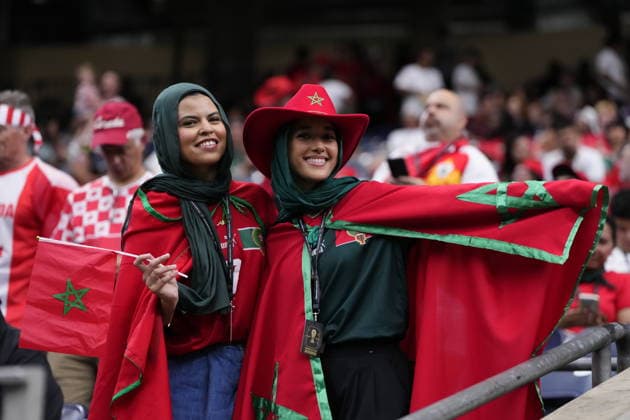 Canada v Morocco - FIFA World Cup, WM, Weltmeisterschaft, Fussball 2026 - Round of 16 HOUSTON, UNITED STATES - JULY 04: Supporters of Morocco pose for the photo prior the 2026 FIFA World Cup Round of 16 match between Canada and Morocco at Houston Stadium (NRG Stadium) on July 04, 2026 in Houston, Texas. Jose Hernandez Anadolu Texas United States. Editorial use only. Please get in touch for any other usage.  Copyright: x2026xAnadoluxJosexHernandezx