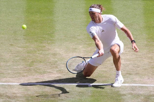 Alexander Zverev, GER, during third round of 2026 All England Lawn Tennis Championships at Wimbledon, mens singles, London, 04 07 2026; - *** Alexander Zverev, GER, during the third round of the 2026 All England Lawn Tennis Championships at Wimbledon, men s singles, London, July 4, 2026 