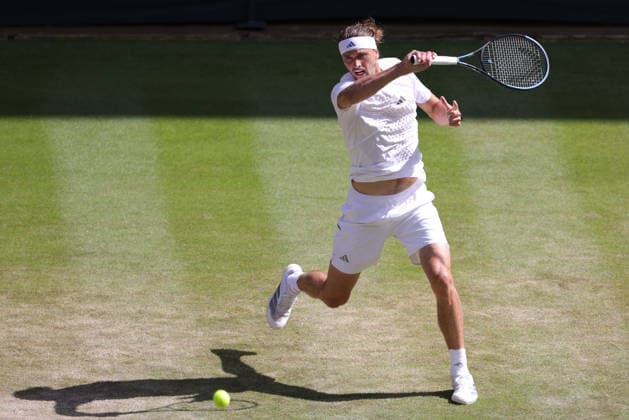 Alexander Zverev, GER, during third round of 2026 All England Lawn Tennis Championships at Wimbledon, mens singles, London, 04 07 2026; - *** Alexander Zverev, GER, during the third round of the 2026 All England Lawn Tennis Championships at Wimbledon, men s singles, London, July 4, 2026 