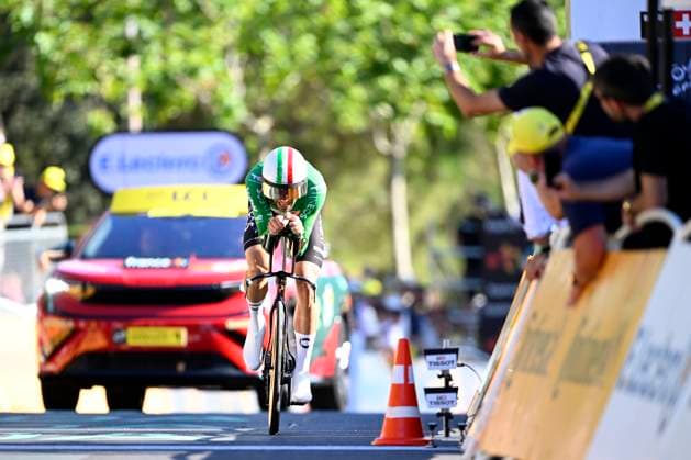 Tour de France 2026 Stage 1 BARCELONA, SPAIN - JULY 04 : Ganna Filippo (ITA) of INEOS Grenadiers at the finish line during stage 1 of the 113rd edition of Tour de France an UCI World Tour 2.UWT Team Time Trial stage for Men Elite of 19 km with start in Barcelona and finish in Barcelona on July 4, 2026 in Barcelona, Spain, 04 07 2026 Barcelona Spain  Copyright: xTomasxSiskx