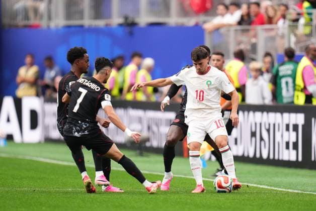 Canada v Morocco - FIFA World Cup, WM, Weltmeisterschaft, Fussball 2026 - Round of 16 HOUSTON, UNITED STATES - JULY 04: Brahim Diaz of Morocco plays the ball during the 2026 FIFA World Cup Round of 16 match between Canada and Morocco at Houston Stadium (NRG Stadium) on July 04, 2026 in Houston, Texas. Jose Hernandez Anadolu Texas United States. Editorial use only. Please get in touch for any other usage.  Copyright: x2026xAnadoluxJosexHernandezx
