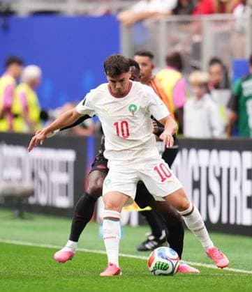 Canada v Morocco - FIFA World Cup, WM, Weltmeisterschaft, Fussball 2026 - Round of 16 HOUSTON, UNITED STATES - JULY 04: Brahim Diaz of Morocco drives the ball during the 2026 FIFA World Cup Round of 16 match between Canada and Morocco at Houston Stadium (NRG Stadium) on July 04, 2026 in Houston, Texas. Jose Hernandez Anadolu Texas United States. Editorial use only. Please get in touch for any other usage.  Copyright: x2026xAnadoluxJosexHernandezx