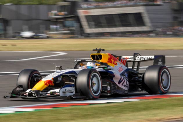 RECORD DATE NOT STATED 4th July 2026; Silverstone Circuit, Northamptonshire, England; FIA Formula 1 2026 British F1 Grand Prix; Sprint and Qualifying Day; Arvid Lindblad in his Visa Cash App Racing Bulls F1 Team Racing Bulls-Red Bull Ford VCARB 03 Red Bull Ford DM01 during qualifying TimxWilliams