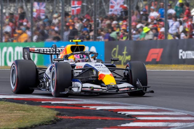 RECORD DATE NOT STATED 4th July 2026; Silverstone Circuit, Northamptonshire, England; FIA Formula 1 2026 British F1 Grand Prix; Sprint and Qualifying Day; Liam Lawson in his Visa Cash App Racing Bulls F1 Team Racing Bulls-Red Bull Ford VCARB 03 Red Bull Ford DM01 during qualifying TimxWilliams