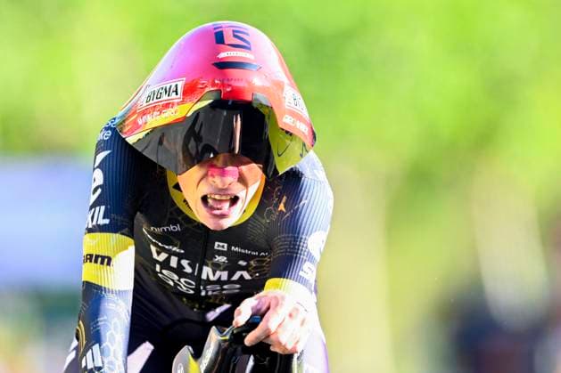 Tour de France 2026 Stage 1 BARCELONA, SPAIN - JULY 04 : Vingegaard Jonas (DEN) of Team Visma Lease a Bike at the finish line during stage 1 of the 113rd edition of Tour de France an UCI World Tour 2.UWT Team Time Trial stage for Men Elite of 19 km with start in Barcelona and finish in Barcelona on July 4, 2026 in Barcelona, Spain, 04 07 2026 Barcelona Spain  Copyright: xTomasxSiskx
