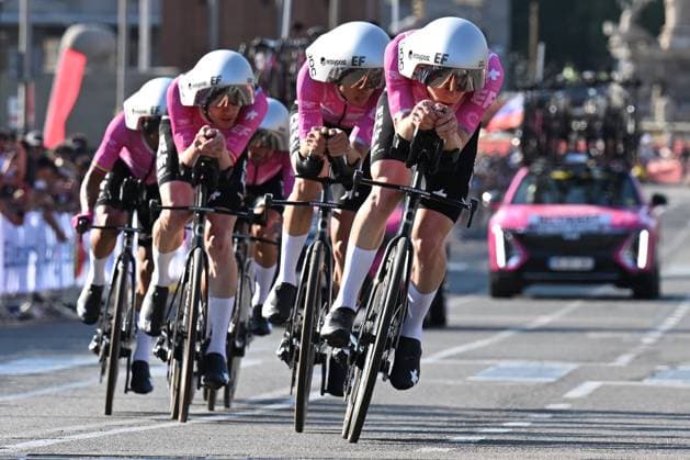 Tour de France 2026 Stage 1 BARCELONA, SPAIN - JULY 04 : Team EF Education - EasyPost in action during stage 1 of the 113rd edition of Tour de France an UCI World Tour 2.UWT Team Time Trial stage for Men Elite of 19 km with start in Barcelona and finish in Barcelona on July 4, 2026 in Barcelona, Spain, 04 07 2026 Barcelona Spain  Copyright: xSzymonxGruchalskix