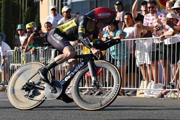 Tour de France 2026 Stage 1 BARCELONA, SPAIN - JULY 04 : Vingegaard Jonas (DEN) of Team Visma Lease a Bike in action during stage 1 of the 113rd edition of Tour de France an UCI World Tour 2.UWT Team Time Trial stage for Men Elite of 19 km with start in Barcelona and finish in Barcelona on July 4, 2026 in Barcelona, Spain, 04 07 2026 Barcelona Spain  Copyright: xSzymonxGruchalskix