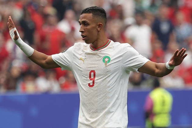 FIFA World Cup, WM, Weltmeisterschaft, Fussball 2026 - Round of 16 - Canada vs Morocco Soufiane Rahimi of Morocco reacts during the FIFA World Cup 2026 Round of 16 match Canada against Morocco, in Houston, USA, 04 July 2026. HOUSTON United States  Copyright: xCHRISTOPHERxNEUNDORFx