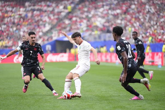 Canada v Morocco - FIFA World Cup, WM, Weltmeisterschaft, Fussball 2026 - Round of 16 HOUSTON, UNITED STATES - JULY 04: Brahim Diaz of Morocco kicks the ball during the 2026 FIFA World Cup Round of 16 match between Canada and Morocco at Houston Stadium (NRG Stadium) on July 04, 2026 in Houston, Texas. Jose Hernandez Anadolu Texas United States. Editorial use only. Please get in touch for any other usage.  Copyright: x2026xAnadoluxJosexHernandezx