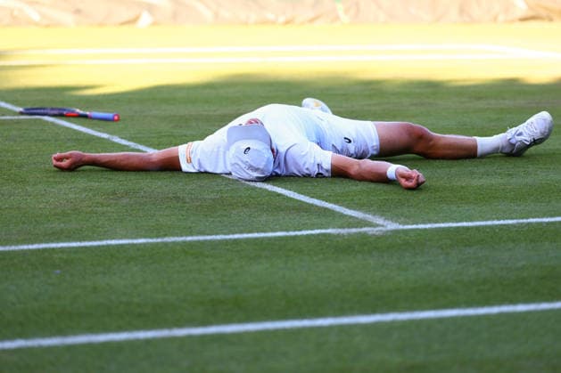 Arthur Fery celebrates winning his third round match Wimbledon Tennis Championships, Day 6, The All England Lawn Tennis and Croquet Club, London, UK - 04 Jul 2026London The All England Lawn Tennis and United Kingdom  Copyright: xJamesxMarsh Shutterstockx 16975551fj