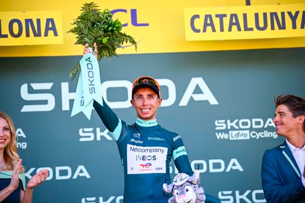 Tour de France 2026 Stage 1 BARCELONA, SPAIN - JULY 04 : Bernal Egan (COL) of INEOS Grenadiers on the podium during stage 1 of the 113rd edition of Tour de France an UCI World Tour 2.UWT Team Time Trial stage for Men Elite of 19 km with start in Barcelona and finish in Barcelona on July 4, 2026 in Barcelona, Spain, 04 07 2026 Barcelona Spain  Copyright: xTomasxSiskx