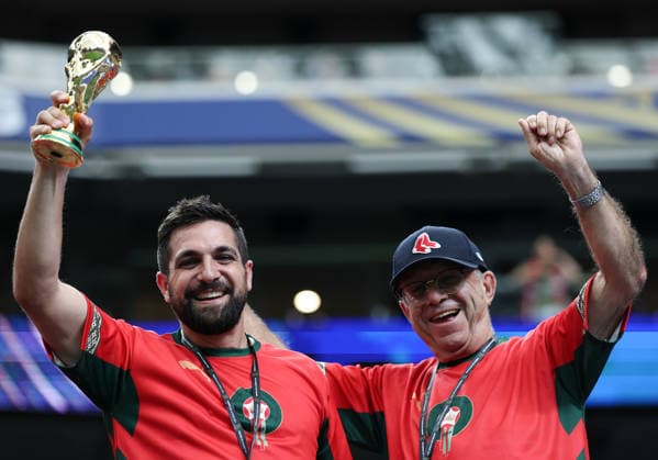 (260705) -- HOUSTON, July 5, 2026 -- Fans of Morocco react before the round of 16 match between Canada and Morocco at the 2026 FIFA World Cup, WM, Weltmeisterschaft, Fussball at Houston Stadium in Houston, the United States, July 4, 2026. ) (SP)U.S.-HOUSTON-FOOTBALL-FIFA WORLD CUP-ROUND OF 16-CAN VS MAR LixMing 