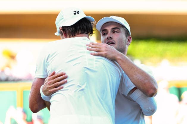 Arthur Fery celebrates winning his third round match Wimbledon Tennis Championships, Day 6, The All England Lawn Tennis and Croquet Club, London, UK - 04 Jul 2026London The All England Lawn Tennis and United Kingdom  Copyright: xJamesxMarsh Shutterstockx 16975551ft