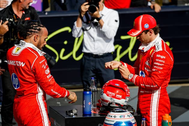F1 - BRITISH GRAND PRIX 2026 LECLERC Charles (mco), Scuderia Ferrari SF-26, portrait, HAMILTON Lewis (gbr), Scuderia Ferrari SF-26, portrait during the Formula 1 British Grand Prix 2026, 9th round of the 2026 Formula One World Championship, WM, Weltmeisterschaft from July 3 to 5, 2026 on the Silverstone Circuit, in Silverstone, United Kingdom - SilverstoneUnited Kingdom  Copyright: xPauloxMariax