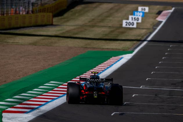 SILVERSTONE, UNITED KINGDOM: Oliver Bearman, racing for the Haas F1 team during the 2026 Formula 1 British Grand Prix at the Silverstone Circuit in Silverstone, United Kingdom