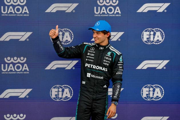 F1 - BRITISH GRAND PRIX 2026 KIMI ANTONELLI Andrea (ita), Mercedes AMG F1 Team W16, portrait celebration after qualification session in pole position for the race during the Formula 1 British Grand Prix 2026, 9th round of the 2026 Formula One World Championship, WM, Weltmeisterschaft from July 3 to 5, 2026 on the Silverstone Circuit, in Silverstone, United Kingdom - SilverstoneUnited Kingdom  Copyright: xPauloxMariax