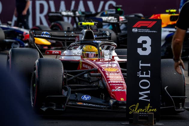 SILVERSTONE, UNITED KINGDOM: Lewis Hamilton, racing for the Ferrari team during the 2026 Formula 1 British Grand Prix at the Silverstone Circuit in Silverstone, United Kingdom