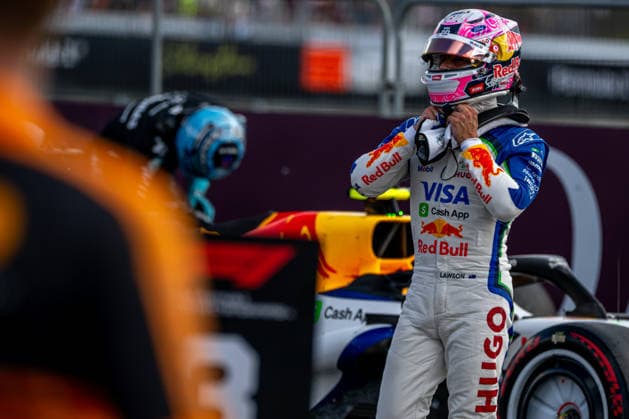 SILVERSTONE, UNITED KINGDOM: Liam Lawson, racing for the Racing Bulls team during the 2026 Formula 1 British Grand Prix at the Silverstone Circuit in Silverstone, United Kingdom