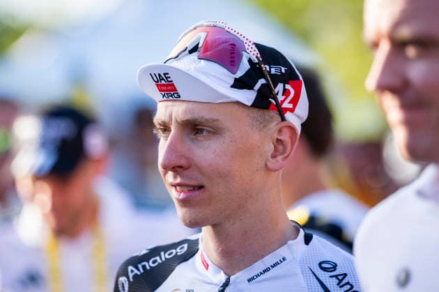 113th Tour de France 2026 - Stage 1 BARCELONA, SPAIN - JULY 4: Tadej Pogacar of Slovenia and UAE Team Emirates - XRG arrives at podium as Polka Dot Mountain Jersey winner during the 113th Tour de France 2026, Stage 1 a 19.6km team time trial stage from Barcelona to Barcelona UCIWT on July 04, 2026 in Barcelona, Spain. Barcelona Spain Copyright: xAlbertoxGardinx AGardin_20260704_Cycling_Tour de France_Stage 1_2463