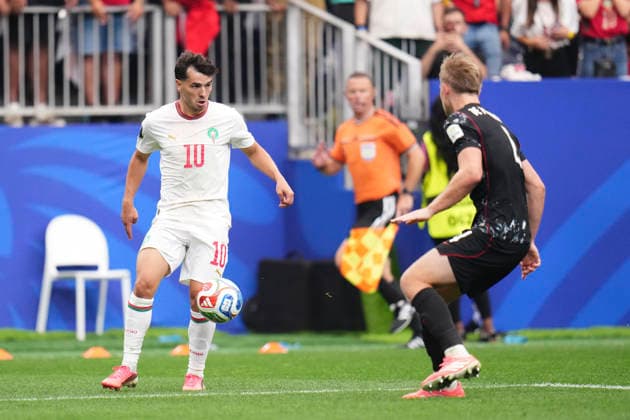 Canada v Morocco: Round of 16 - FIFA World Cup, WM, Weltmeisterschaft, Fussball 2026 Brahim Diaz of Morocco controls the ball during the FIFA World Cup 2026 Round Of 16 match between Canada and Morocco at Houston Stadium on July 4, 2026 in Houston, United States. Houston TX United States  Copyright: xJosexBretonx originalFilename:bretonhernandez-canadavm260704_npllk.jpg