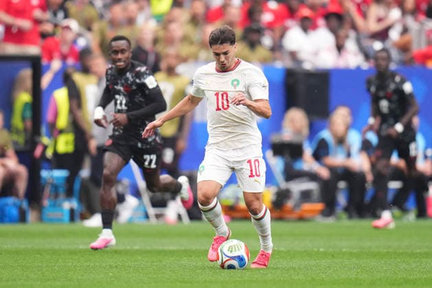 Canada v Morocco: Round of 16 - FIFA World Cup, WM, Weltmeisterschaft, Fussball 2026 Brahim Diaz of Morocco runs with the ball during the FIFA World Cup 2026 Round Of 16 match between Canada and Morocco at Houston Stadium on July 4, 2026 in Houston, United States. Houston TX United States  Copyright: xJosexBretonx originalFilename:bretonhernandez-canadavm260704_npItm.jpg