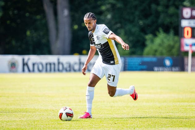 04.07.2026, xovx, Fußball Bundesliga Testspiel, FC Gießen - SV Elversberg Filimon Gerezgiher (SV Elversberg), Freisteller Gießen Waldstadion Hessen Deutschland (DE) *** July 4, 2026, xovx, Bundesliga soccer exhibition match, FC Gießen vs. SV Elversberg, Filimon Gerezgiher, SV Elversberg, cutout, Gießen, Waldstadion, Hesse, Germany, DE