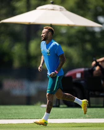 Neymar of Brazil warms up during a training session at their New Jersey base the Columbia Park Training Facility in Morristown, NJ, United States. (Photo by Ricardo Nogueira SPP)  Copyright: xRicardoxNogueira SPPx Sportspressphoto_SPR184810