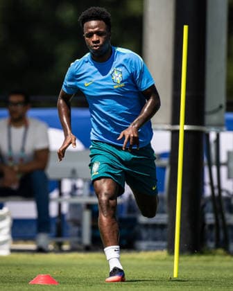 Vinicius Junior of Brazil warms up during a training session at their New Jersey base the Columbia Park Training Facility in Morristown, NJ, United States. (Photo by Ricardo Nogueira SPP)  Copyright: xRicardoxNogueira SPPx Sportspressphoto_SPR184828