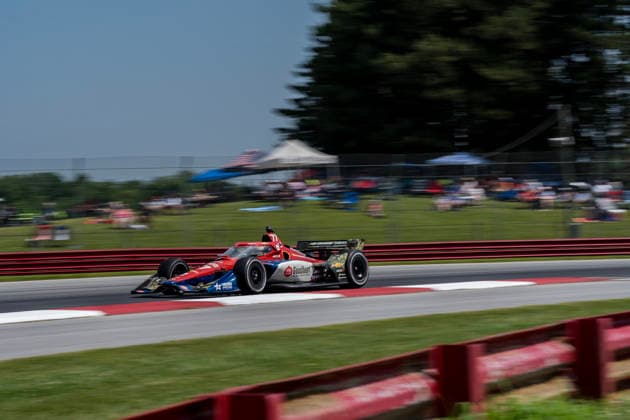 July 4, 2026, Lexington, Ohio, USA: IndyCar, Indy Car, IRL, USA SERIES driver, STING RAY ROBB (77) (USA) of Payette, ID, travels through the turns during a practice session for the Honda Indy 200 at Mid Ohio in LEXINGTON Ohio. Lexington USA - ZUMAa161 20260704_aaa_a161_001 Copyright: xQuinnxShellx xGMGx