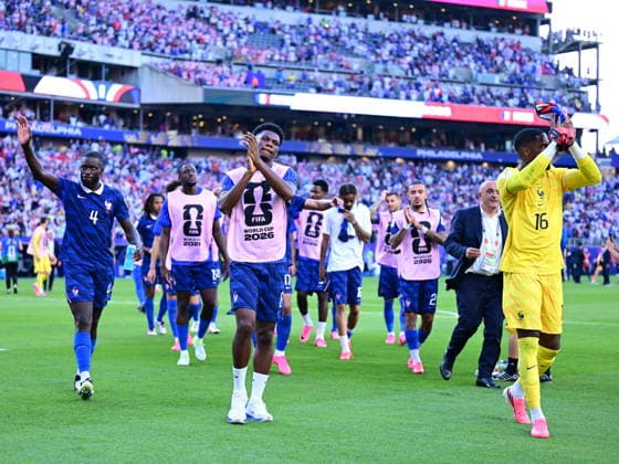 Paraguay v France - FIFA World Cup, WM, Weltmeisterschaft, Fussball 2026 - Round of 16 PHILADELPHIA, UNITED STATES - JULY 04: Players of France celebrate after the 2026 FIFA World Cup Round of 16 match between Paraguay and France at Lincoln Financial Field (Philadelphia Stadium) in Philadelphia, Pennsylvania, United States on July 04, 2026. Abdulhamid Hosbas Anadolu Pennsylvania United States. Editorial use only. Please get in touch for any other usage.  Copyright: x2026xAnadoluxAbdulhamidxHosbasx